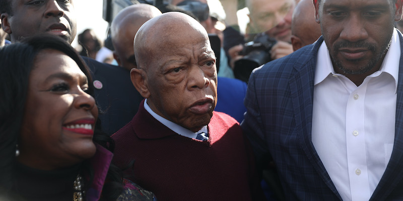 John Lewis lo scorso marzo a Selma, in Alabama (Joe Raedle/Getty Images)