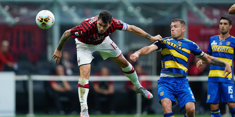 I gol di Alessio Romagnoli al Parma (LaPresse/Spada)