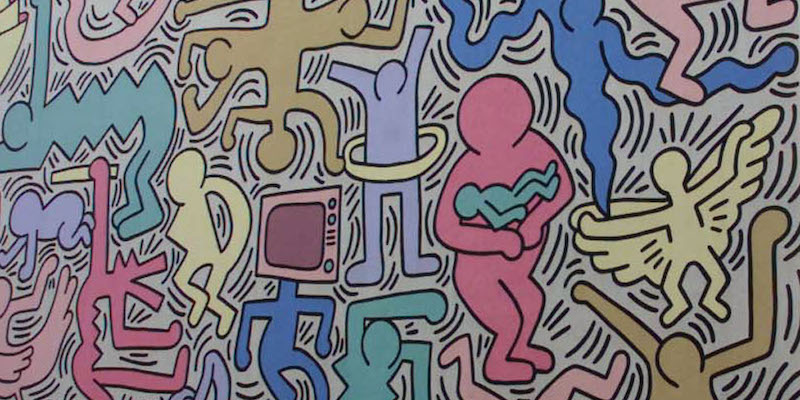 Dettaglio del murale di Keith Haring "Tuttomondo", a Pisa (FRANCO SILVI/ANSA/TO)