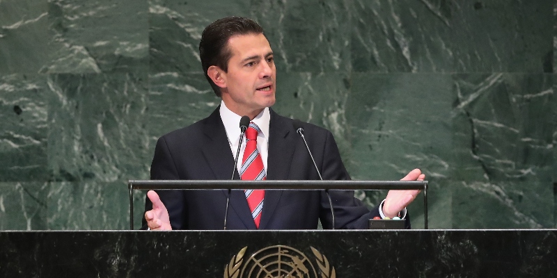 L'ex presidente messicano Enrique Peña Nieto, a New York, il 25 settembre 2018 (John Moore/Getty Images)
