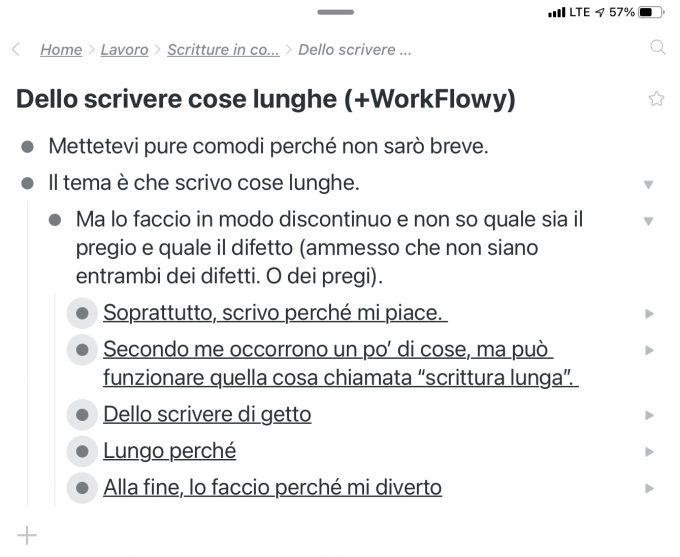 Workflowy in tutta la sua bellezza