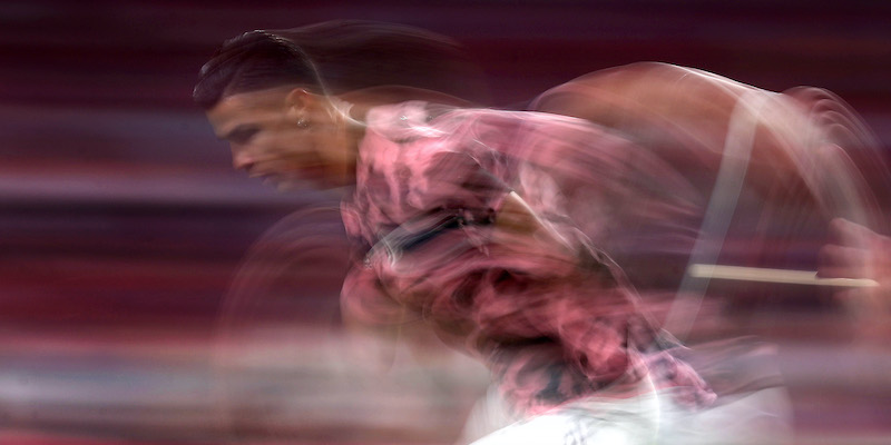 Cristiano Ronaldo prima di Atletico Madrid-Juventus nella fase a gironi (Gonzalo Arroyo Moreno/Getty Images)