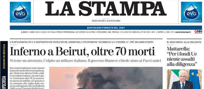 Le prime pagine di mercoledì 5 agosto 2020