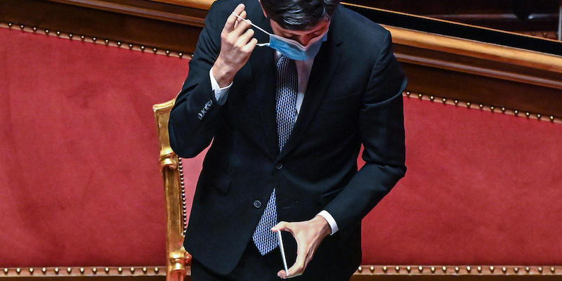 Il ministro della Salute Roberto Speranza durante l'informativa legata al Coronavirus in Senato, 6 Agosto 2020. ANSA/VALERIO PORTELLI