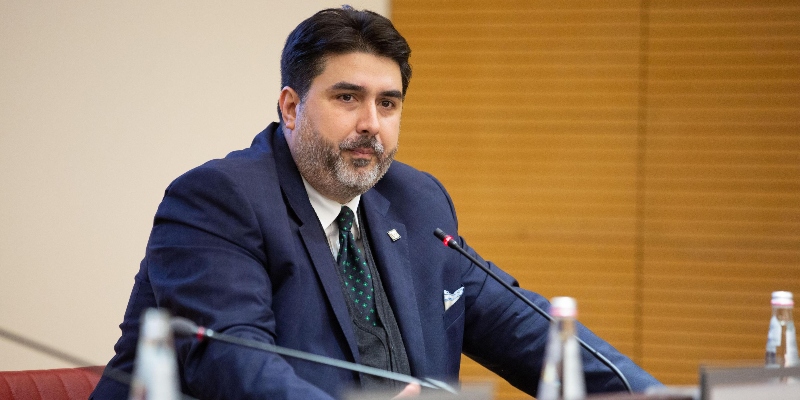 Cristian Solinas presidente della Sardegna, a Cagliari, l'11 Dicembre 2019 (ANSA/FABIO MURRU)