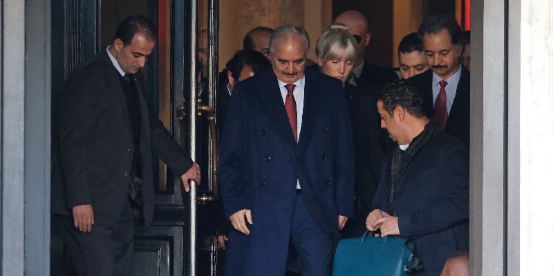 Il maresciallo Khalifa Haftar a Berlino, il 21 gennaio 2020 (Sean Gallup/Getty Images)