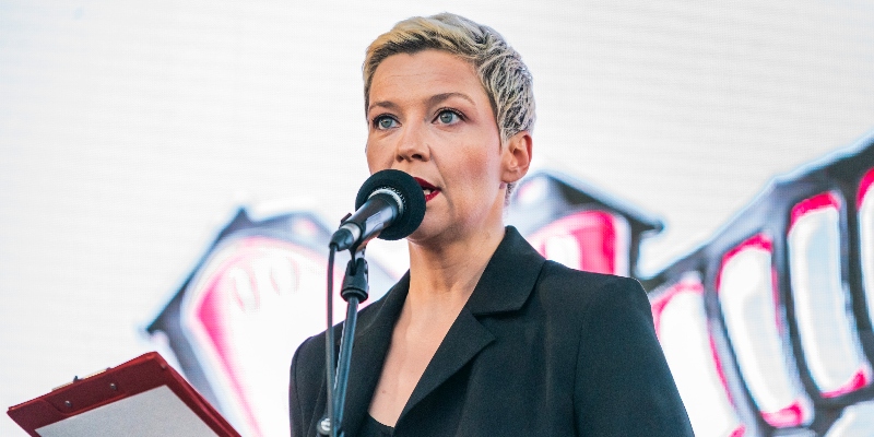 Maria Kolesnikova, il 30 luglio 2020 a Minsk (Celestino Arce Lavin/ZUMA Wire/ANSA)