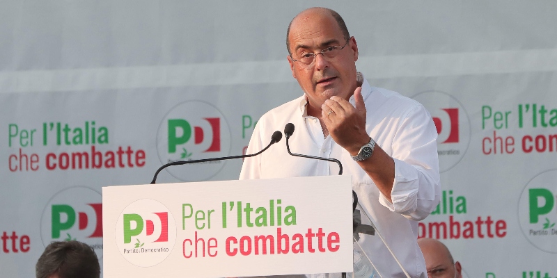 Il segretario del PD Nicola Zingaretti durante la manifestazione di chiusura della festa nazionale del Partito Democratico a Modena, 13 Settembre 2020. (ANSA/ELISABETTA BARACCHI)