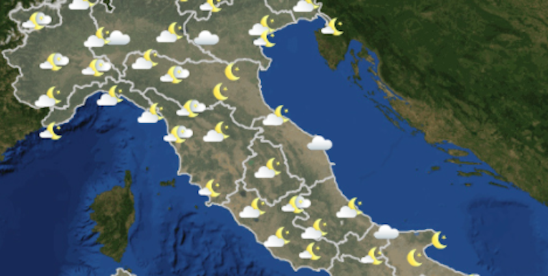 Le previsioni meteo per martedì 15 settembre