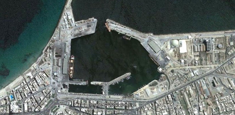 Il porto di Susa visto dall'alto (Google Maps)