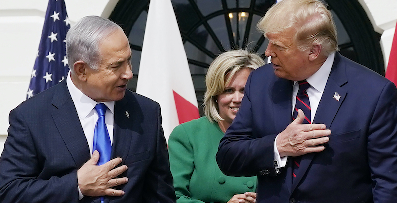 Il presidente statunitense Donald Trump e il primo ministro israeliano Benjamin Netanyahu (AP Photo/Alex Brandon)