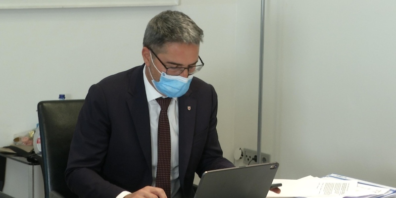 Il presidente dell'Alto Adige Arno Kompatscher, Bolzano, 29 ottobre 2020 (ANSA)