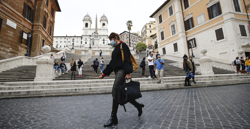 Piazza di Spagna a Roma. (Cecilia Fabiano/ LaPresse)