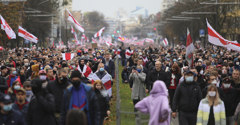 Minsk, Bielorussia, 25 ottobre 2020
(AP Photo)