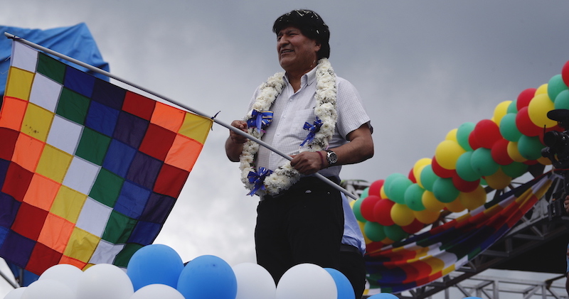 Evo Morales alla manifestazione per il suo ritorno in Bolivia, Chimoré, 11 novembre
(AP Photo/Juan Karita)