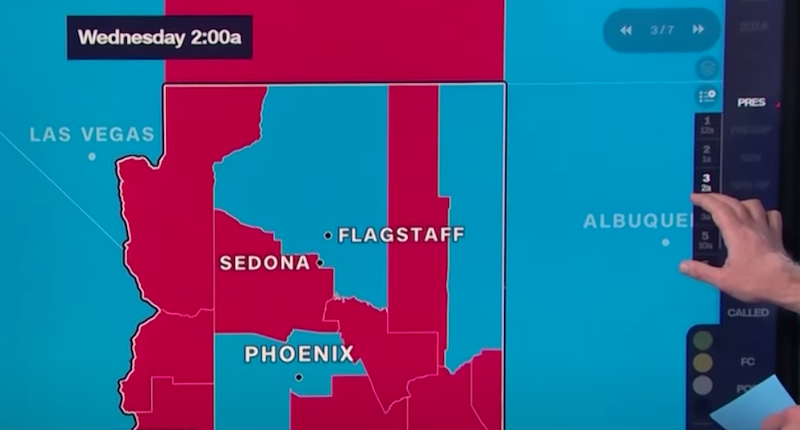 Una mappa mostrata il 4 novembre da CNN