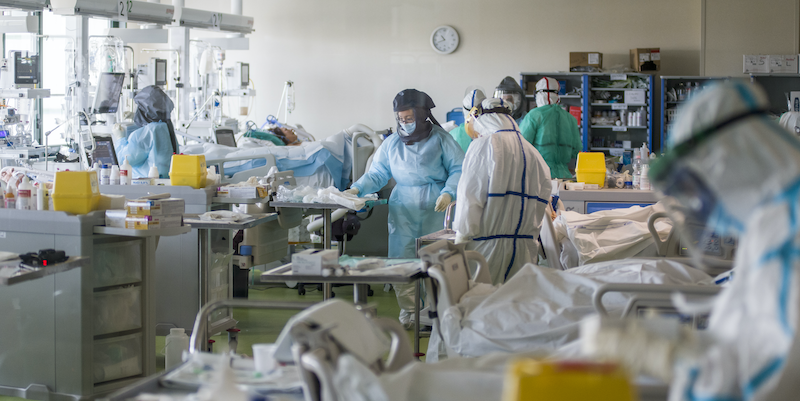 Il reparto di terapia intensiva dell'ospedale Maggiore di Bologna (Michele Lapini/Getty Images)