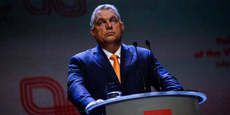 Il primo ministro ungherese Viktor Orbán al summit del gruppo Visegrad, a Lublino, in Polonia, l'11 settembre 2020 (Omar Marques/Getty Images)
