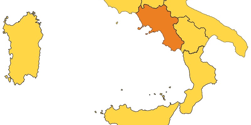 La Campania "arancione" nello schema del governo valido fino alla fine del 19 dicembre 2020