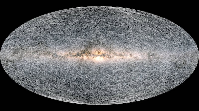 La mappa realizzata grazie ai dati di Gaia, con il moto delle stelle (ESA)