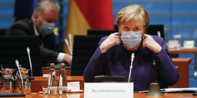 La cancelliera tedesca Angela Merkel (AP Photo/Markus Schreiber, Pool)