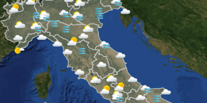 Le previsioni meteo per martedì 22 dicembre