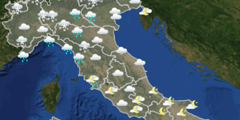 Le previsioni meteo per domenica 27 dicembre