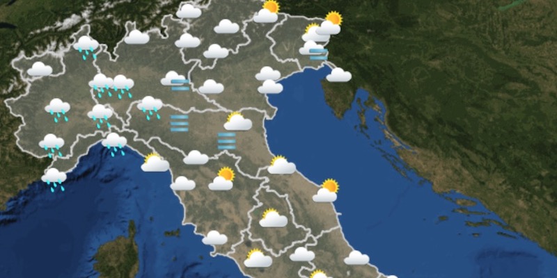Le previsioni del tempo per la mattina di domani, domenica 20 dicembre 2020, sul nord Italia (Servizio meteorologico dell'Aeronautica militare)