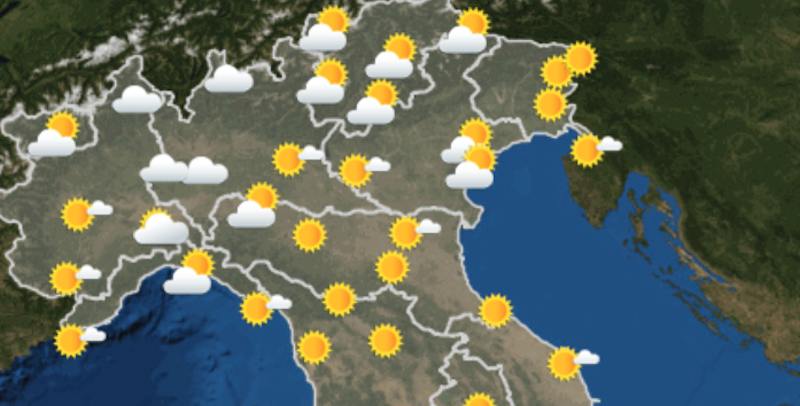 Le previsioni meteo per lunedì 14 dicembre