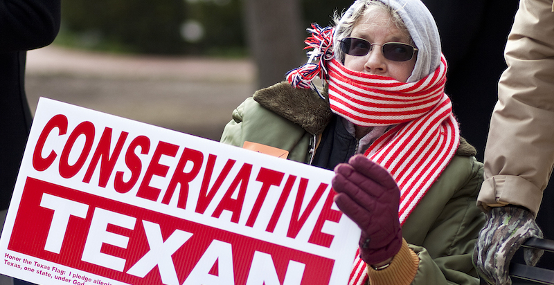 Sostenitori del Tea Party ad Austin, in Texas (Ben Sklar/Getty Images)