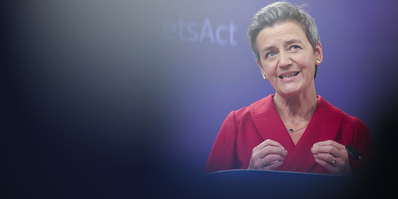 La vicepresidente della Commissione europea Margrethe Vestager (AP Photo/Olivier Matthys, Pool)