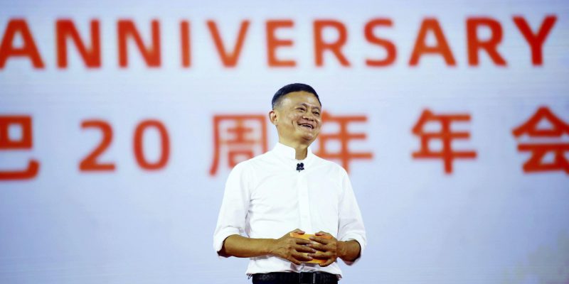 Jack Ma, fondatore di Alibaba, all’evento per festeggiare i 20 anni dell’azienda, il 10 settembre 2019. 
(LaPresse/ Chinatopix via AP, File)