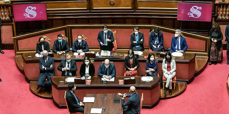Il Senato della Repubblica,19 gennaio 2021 (Ansa)