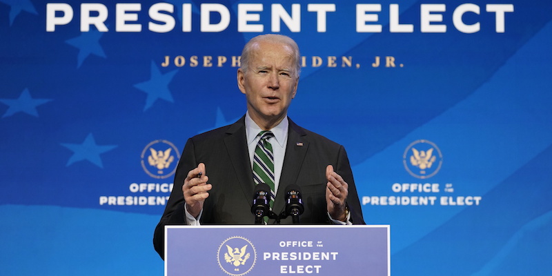 Il prossimo presidente degli Stati Uniti Joe Biden, il 16 gennaio 2021, a Wilmington, in Delaware (AP Photo/Matt Slocum, La Presse)