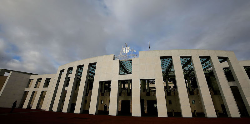Il parlamento australiano, a Canberra (Mark Metcalfe/Getty Images)
