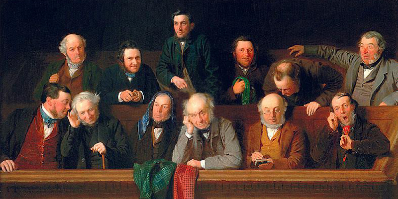 "The Jury", dipinto del 1861 di John Morgan che ritrae una giuria popolare (Wikimedia Commons)