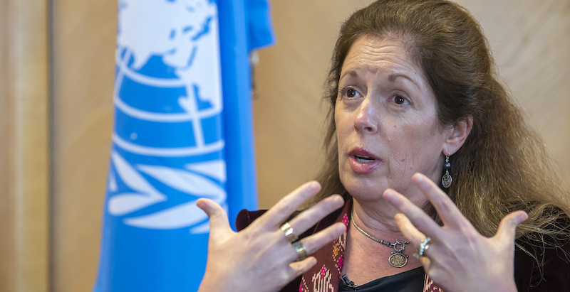 Stephanie Williams, inviata speciale dell'ONU per la Libia (KEYSTONE/Martial Trezzini)