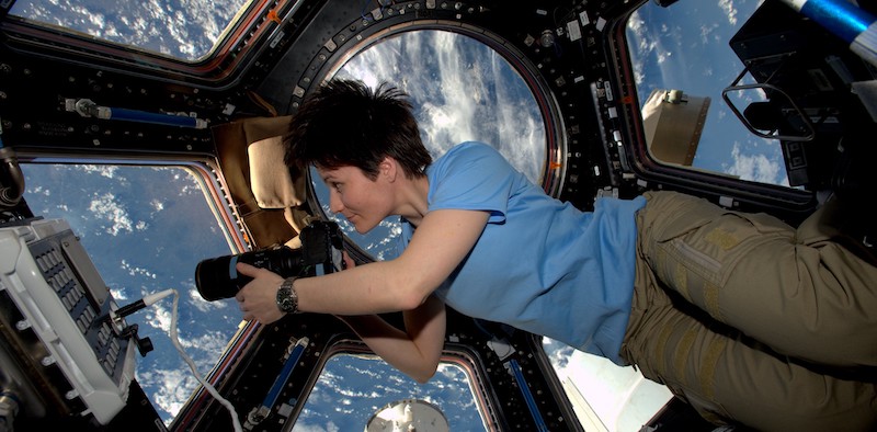 L'astronauta dell'ESA Samantha Cristoforetti nel corso della sua missione sulla Stazione Spaziale Internazionale (ESA)