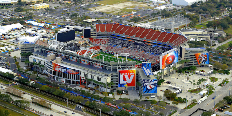Il Raymond James Stadium di Tampa, dove si giochera il Super Bowl della NFL (Mike Ehrmann/Getty Images)