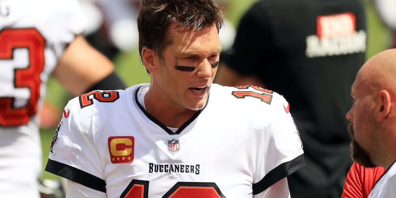 Tom Brady con i Tampa Bay Buccaneers (Mike Ehrmann/Getty Images)
