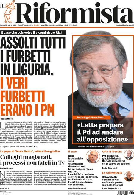 Le prime pagine di venerdì 19 marzo 2021 Il Post