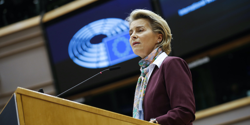 La presidente della Commissione Europea Ursula von der Leyen (AP Photo/Francisco Seco, Pool, LaPresse)
