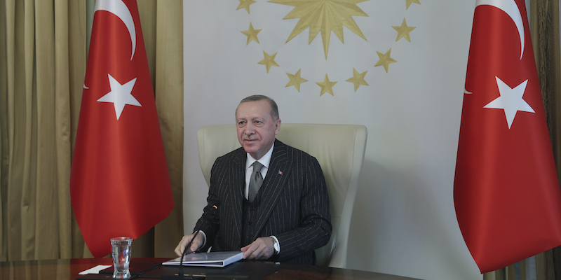 Il presidente della Turchia Recep Tayyip Erdogan (Turkish Presidency via AP, Pool)