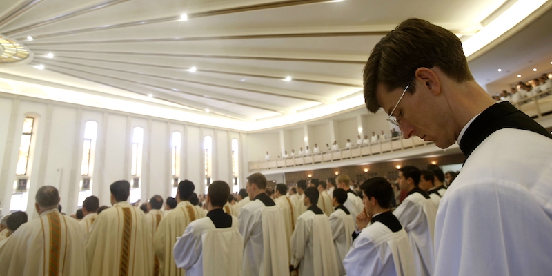 Una messa celebrata nel 2014 nella sede dei Legionari di Cristo a Roma (AP Photo/Riccardo De Luca)