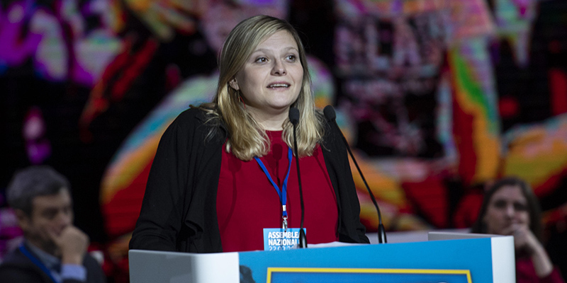 Valentina Cuppi, all’Assemblea Nazionale del Partito Democratico, Roma, 22 febbraio 2020 (ANSA/MAURIZIO BRAMBATTI)