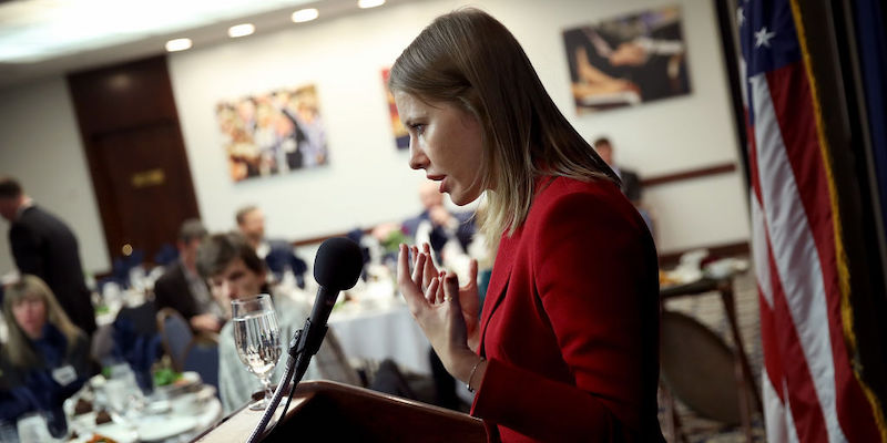 Ksenia Sobchak fotografata nel 2018 durante un incontro a Washington (Win McNamee/Getty Images)
