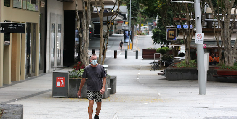 Brisbane durante il lockdown dello scorso gennaio (Jono Searle/Getty Images)