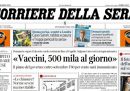 Le prime pagine di domenica 14 marzo 2021