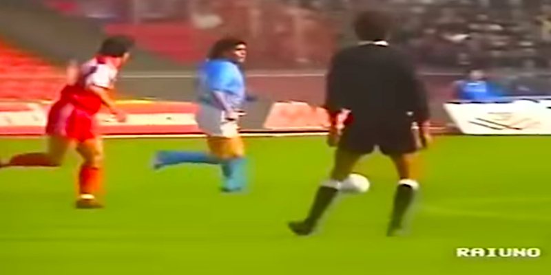 Diego Armando Maradona in Napoli-Bari (Rai)