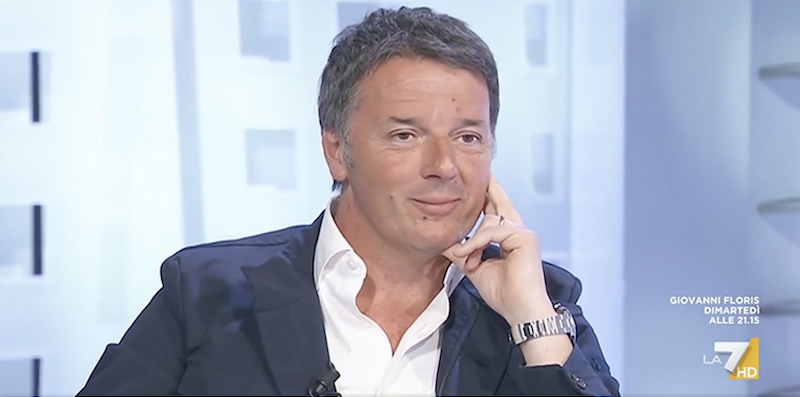Matteo Renzi a “L'aria che tira”, martedì 6 aprile (screenshot da La 7)
